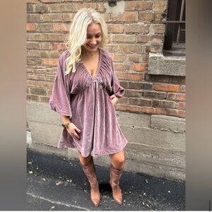 NEW FREE PEOPLE Portia Velvet Mini In Winter Bloom Size Medium